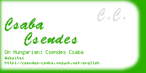 csaba csendes business card
